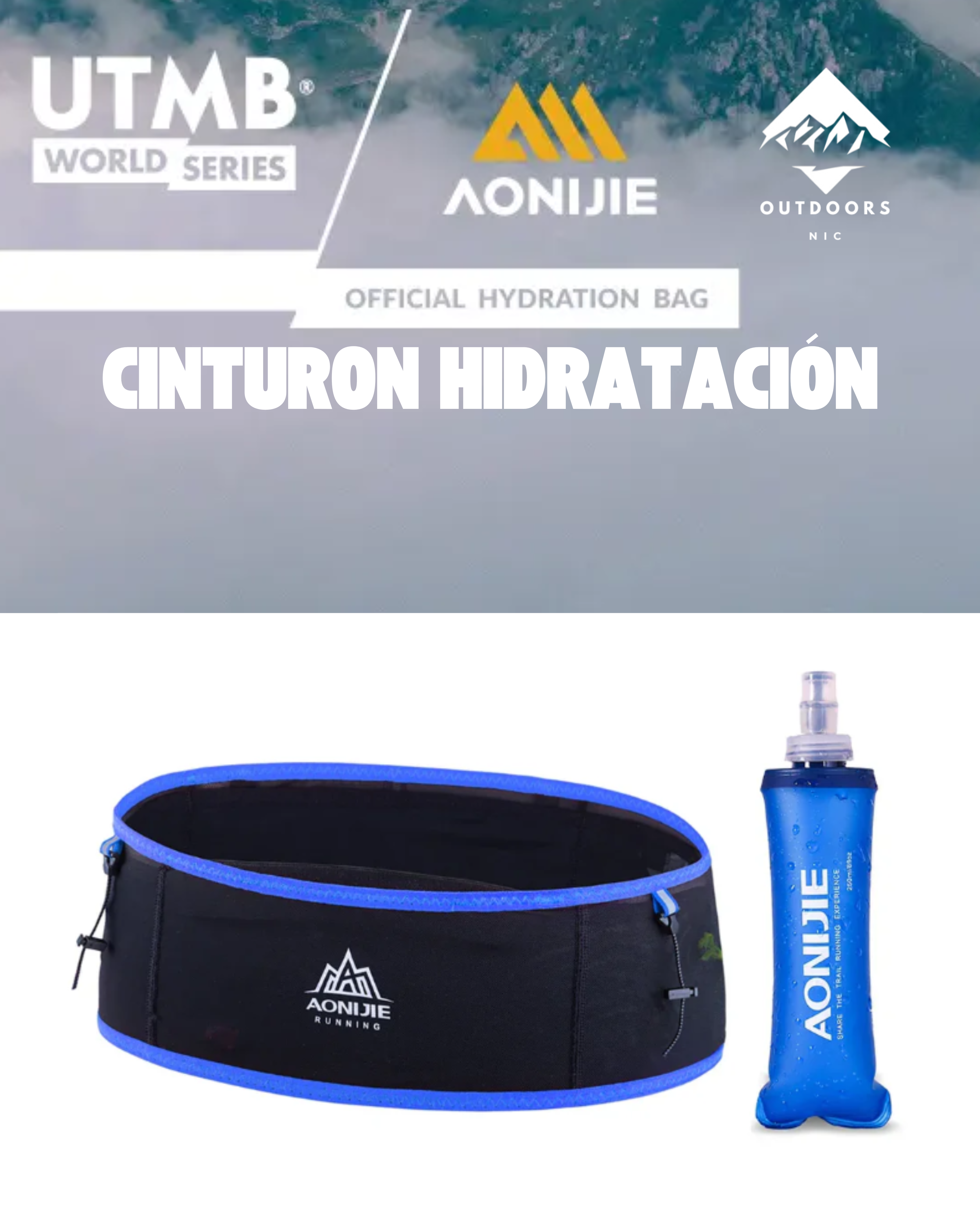Cinturón de Hidratación Aonijie W938S + Soft Flask 250ml | Running & cycling