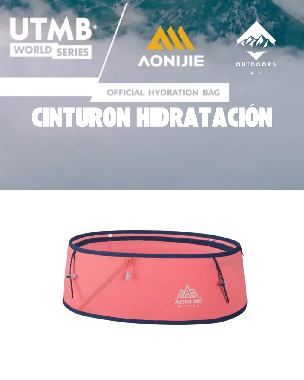 Cinturón Aonijie Running de Alta Elasticidad | Portaobjetos Ultraligero para Running y Trail