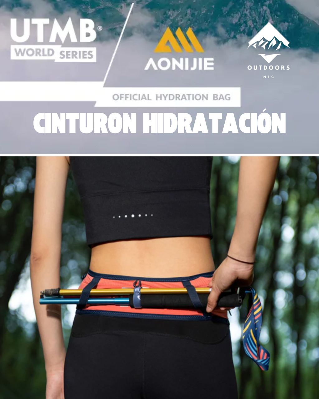 Cinturón Aonijie Running de Alta Elasticidad | Portaobjetos Ultraligero para Running y Trail