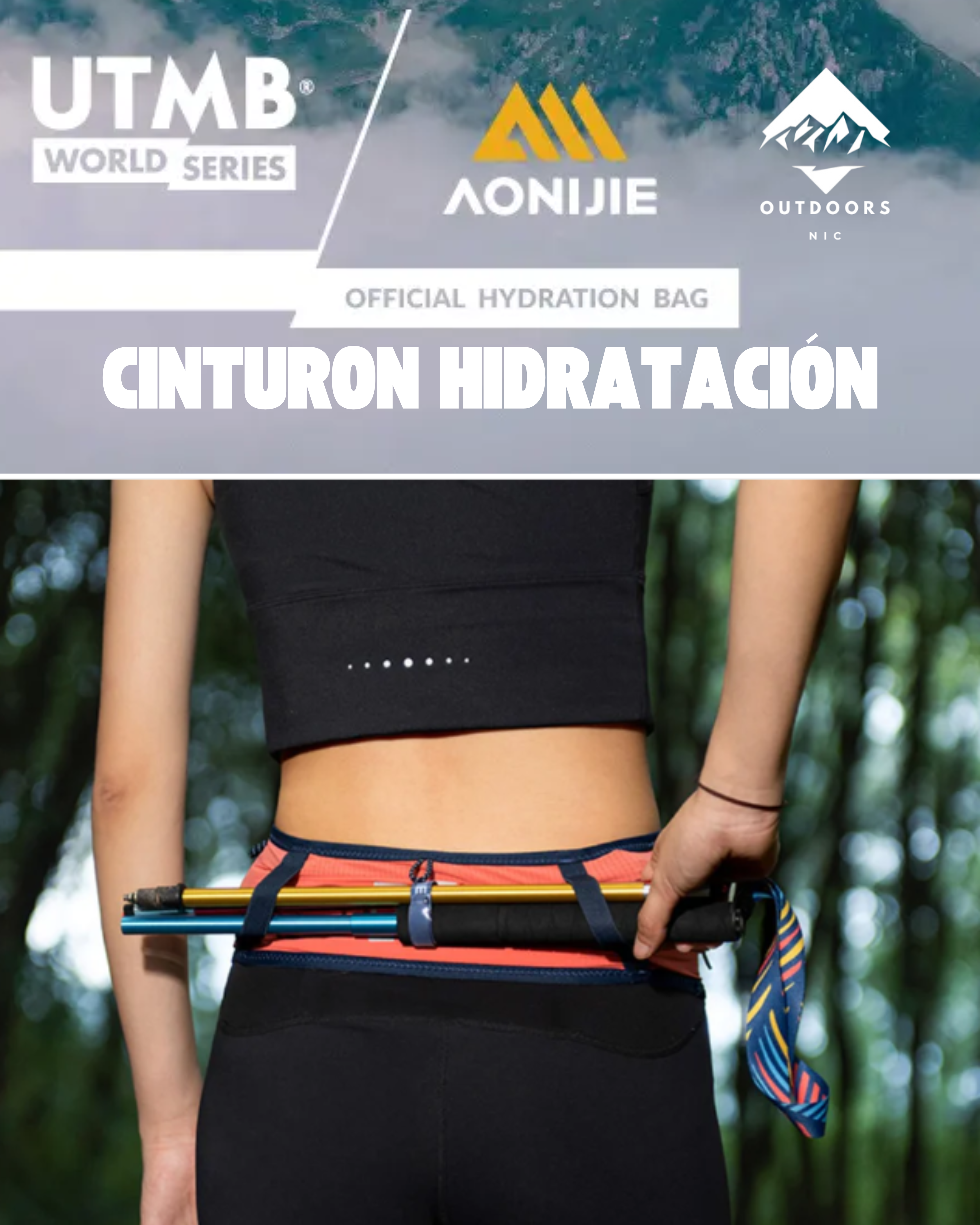 Cinturón Aonijie Running de Alta Elasticidad | Portaobjetos Ultraligero para Running y Trail