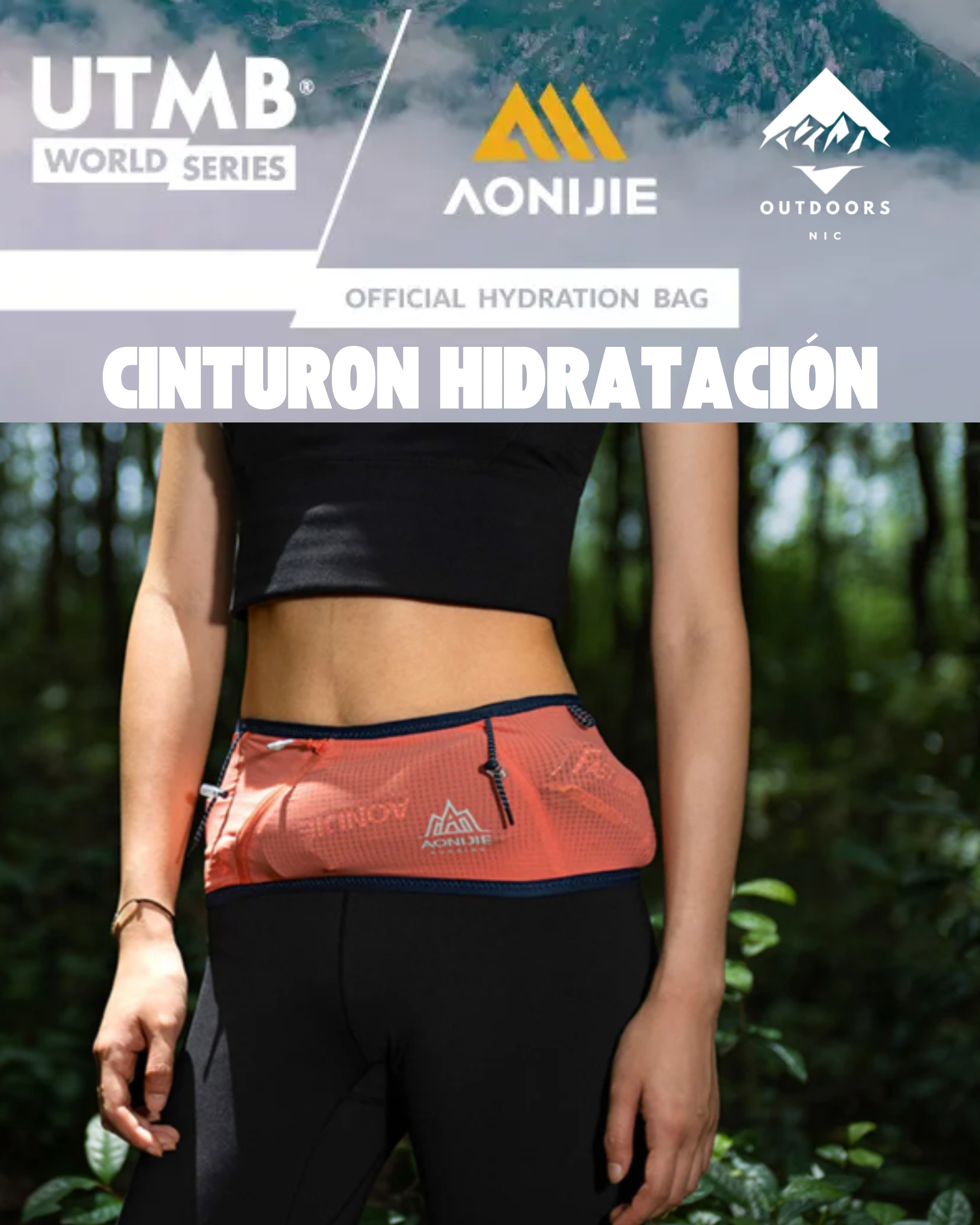 Cinturón Aonijie Running de Alta Elasticidad | Portaobjetos Ultraligero para Running y Trail