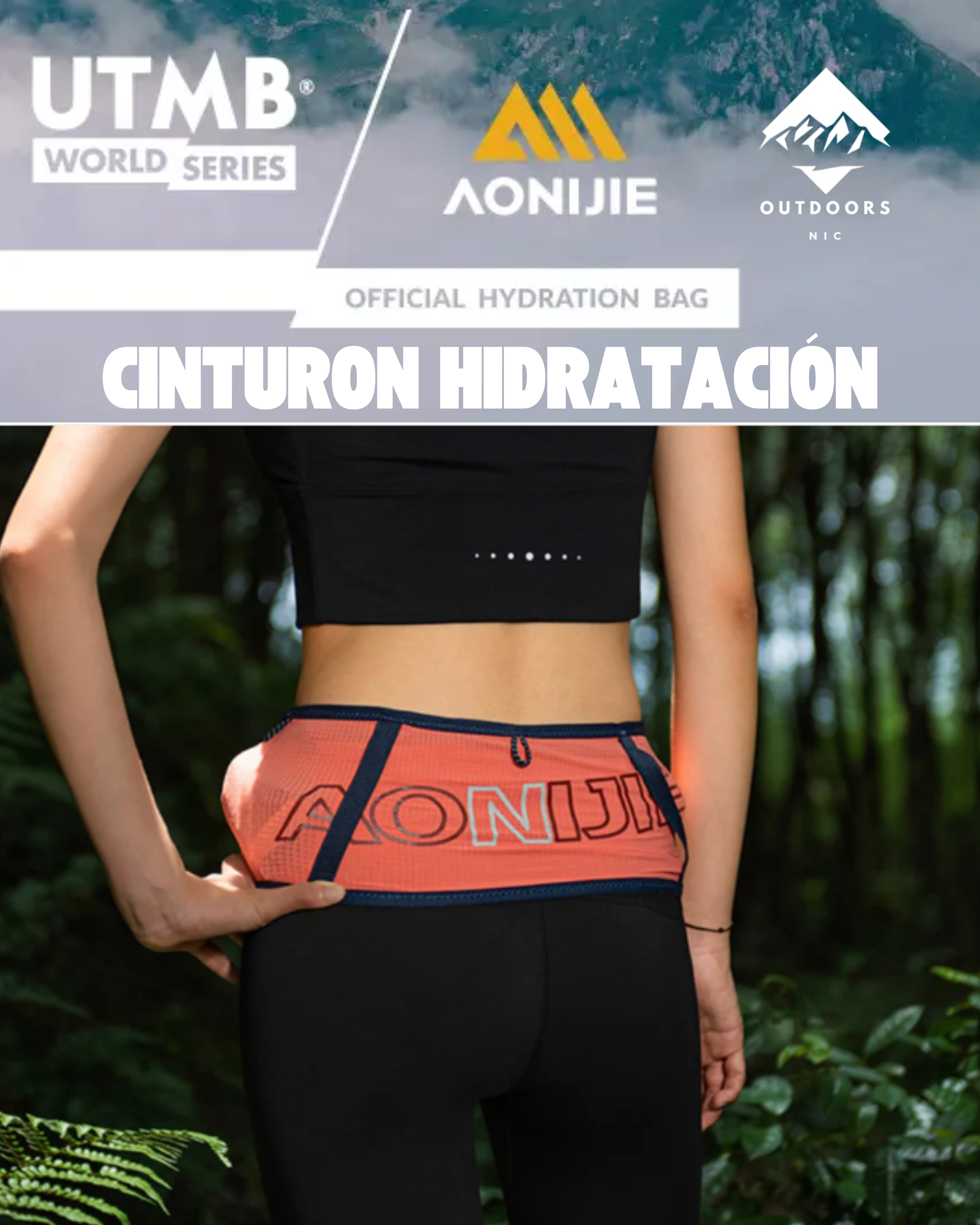 Cinturón Aonijie Running de Alta Elasticidad | Portaobjetos Ultraligero para Running y Trail