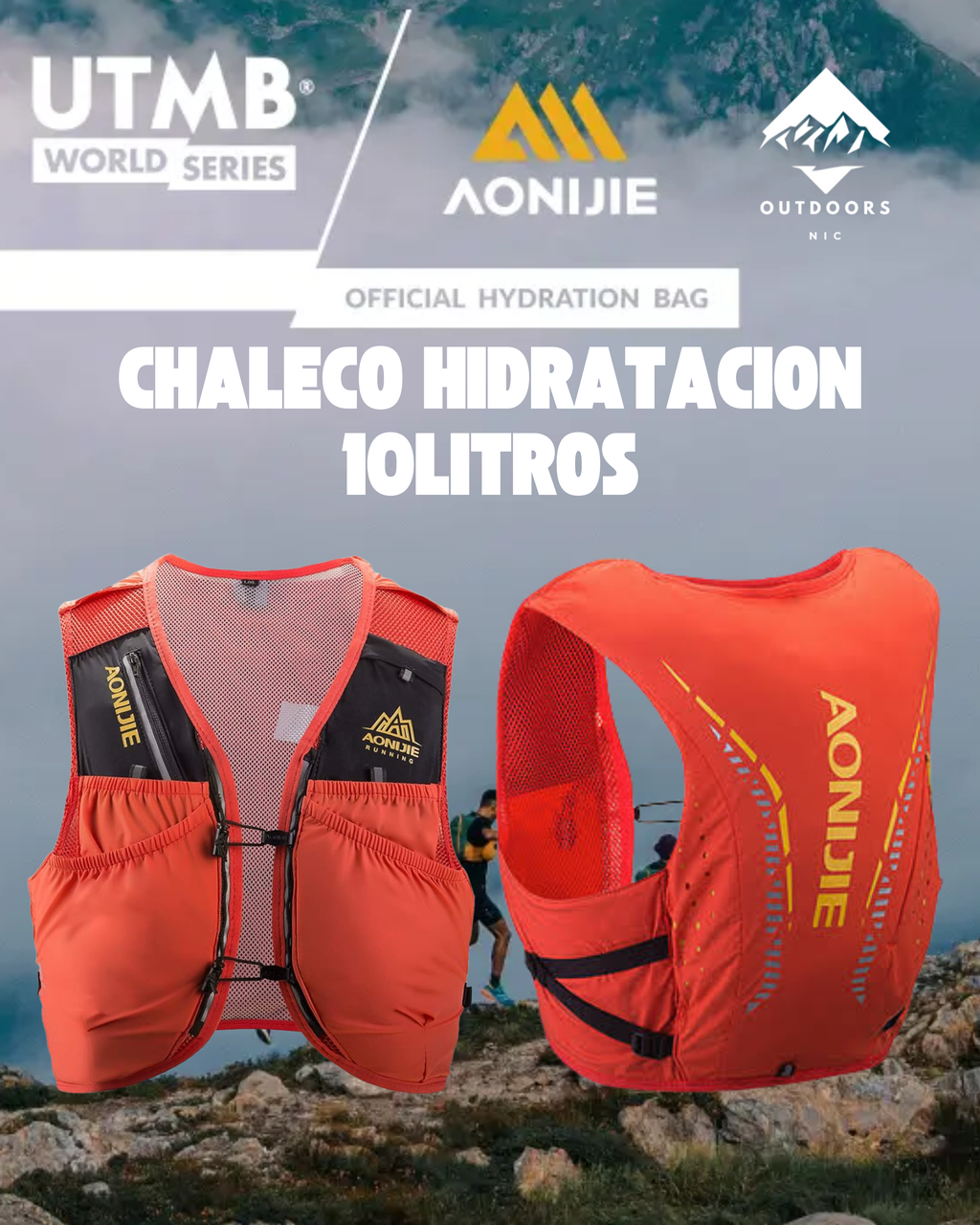 Chaleco de Hidratación AONIJIE 10L | Trail Running & Ultra – Ultraliviano y Transpirable